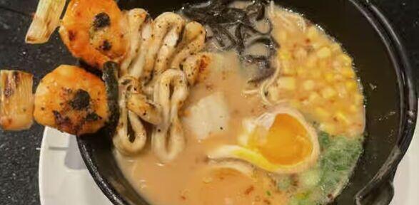 Tonkotsu Ramen - Seafood Skewers (shrimp. scallop. squid)