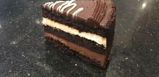 White & Dark Chocolate Mousse Cake
